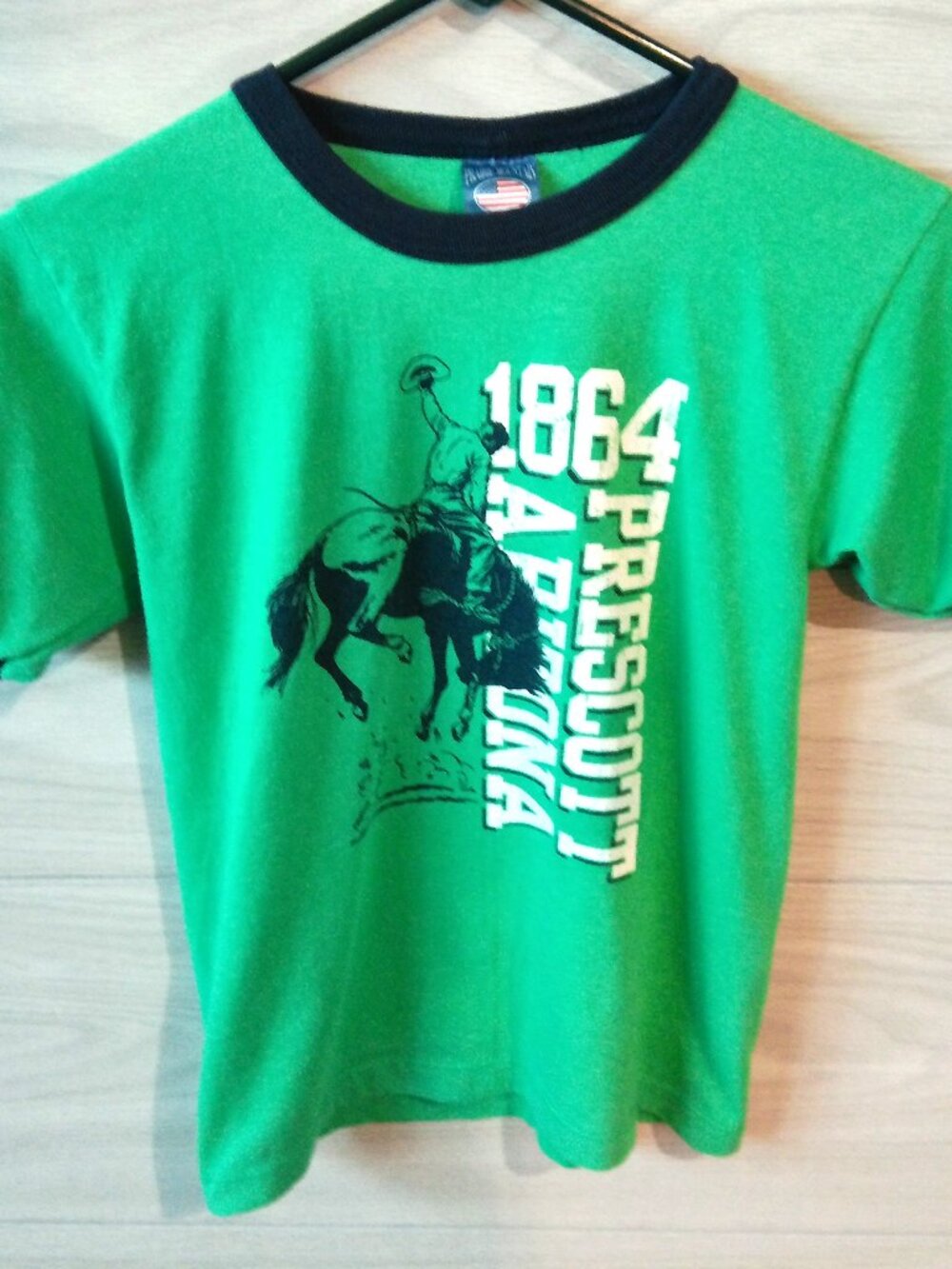1864 Prescott Arizona Prairie Mountain Boys T-Shirt Size M (10-12) Green USA